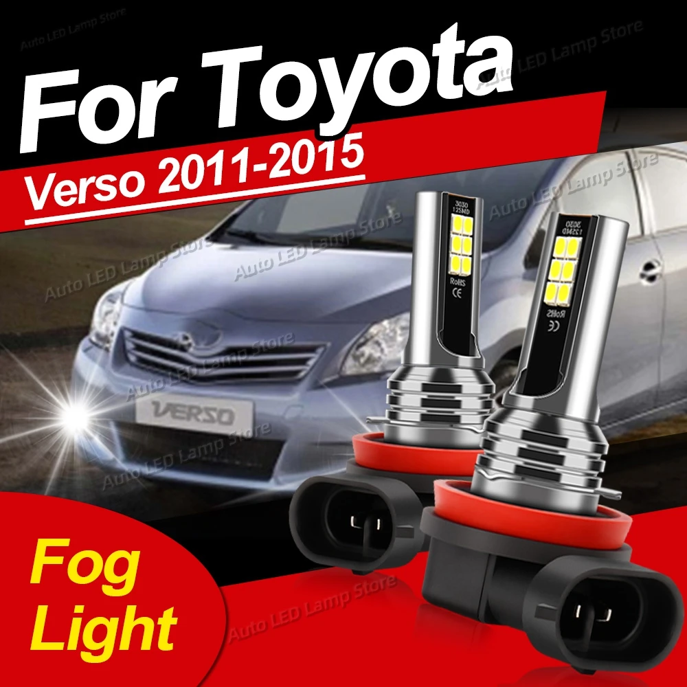 High Quality LED Auto Fog Lamp Car Anti Fog Light Bulb 6000K For Toyota Verso 2011 2012 2013 2014 2015 Plug and Play
