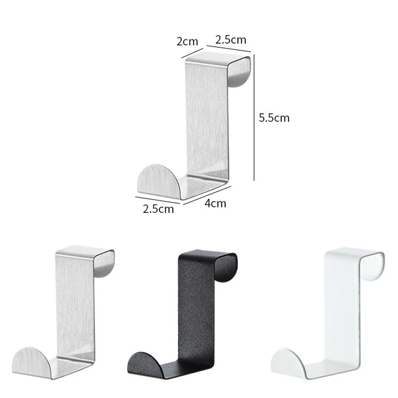 Z-Shaped Bathroom Cabinet Door Hook Stainless Steel Door Rear Hanger Keychain Coat Hook Home Kitchen Accessories Organizer Tool