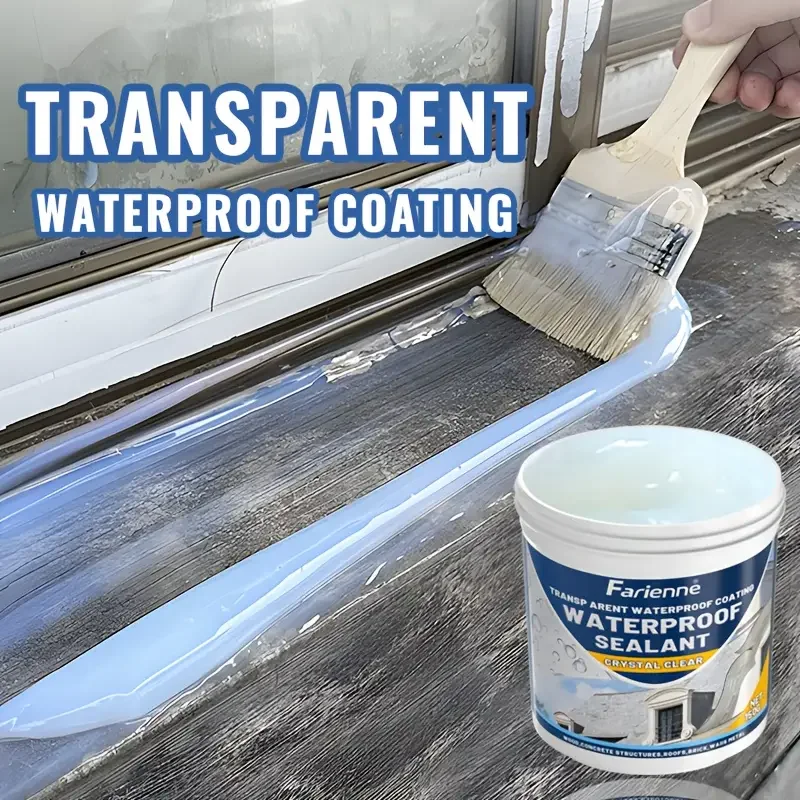 Transparent waterproof sealant,nvisible,quick-drying,leak repair coating for cars,campers,indoor and outdoor use,durable