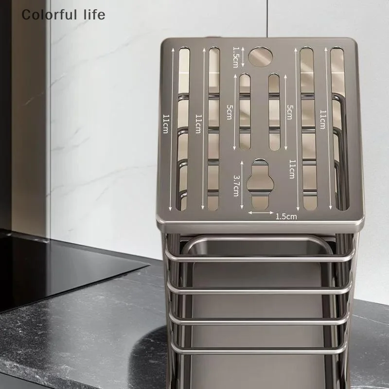 

Dish Rack and Knife Stand with Drain Tray, Multi-Use Countertop Storage Solution for Kitchen Tools