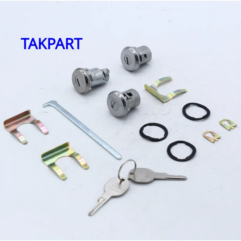 

TAKPART For Camaro Chevelle Nova GTO Cutlass Lock Set Door Trunk Key Kit Oval H Groove