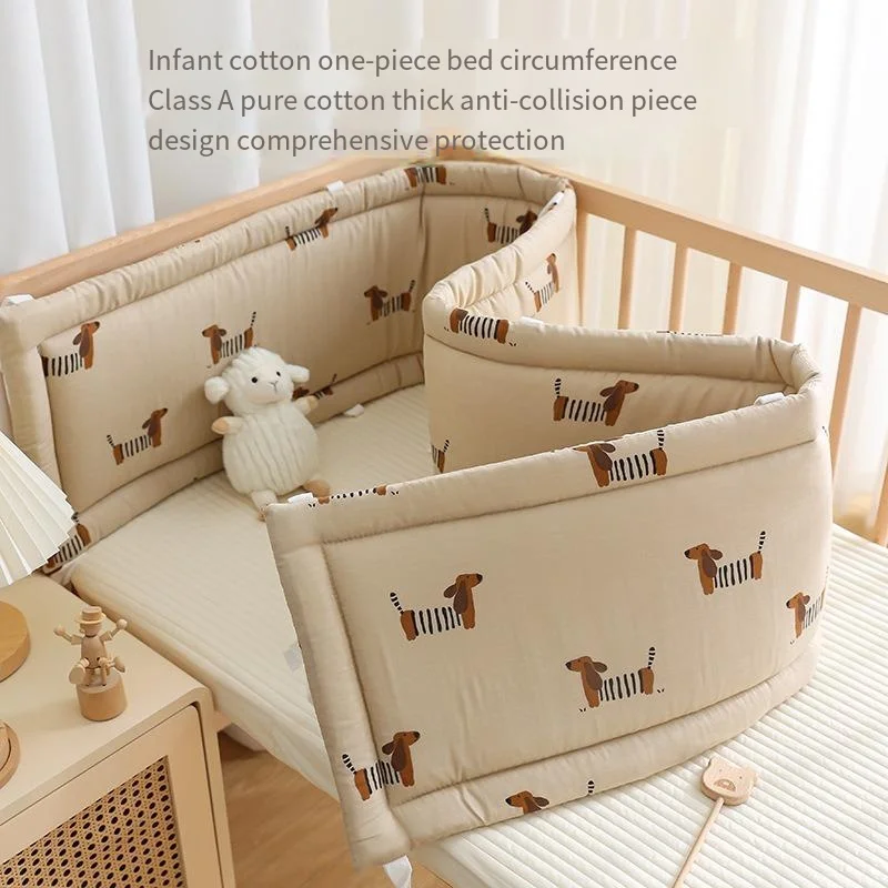 Newborn Crib By Pure Cotton Breathable Anti-collision Cushion Soft Bag, One-piece Crib Is Surrounded By Children's Splicing Bed