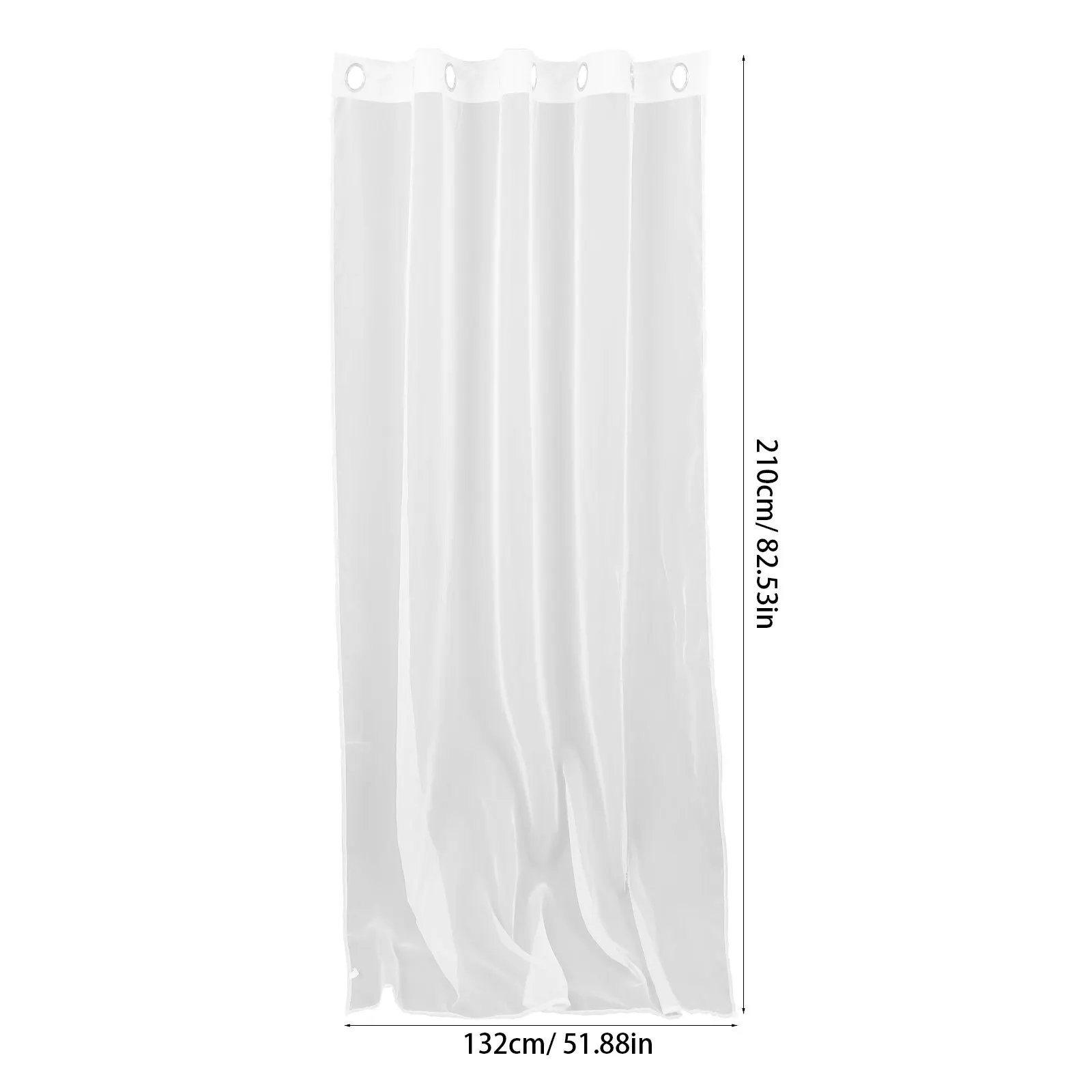 Sheer Polyester Curtain Translucent Semi-Blackout Balcony Bedroom Privacy Window Drape Lightweight Wrinkle Resistant Easy