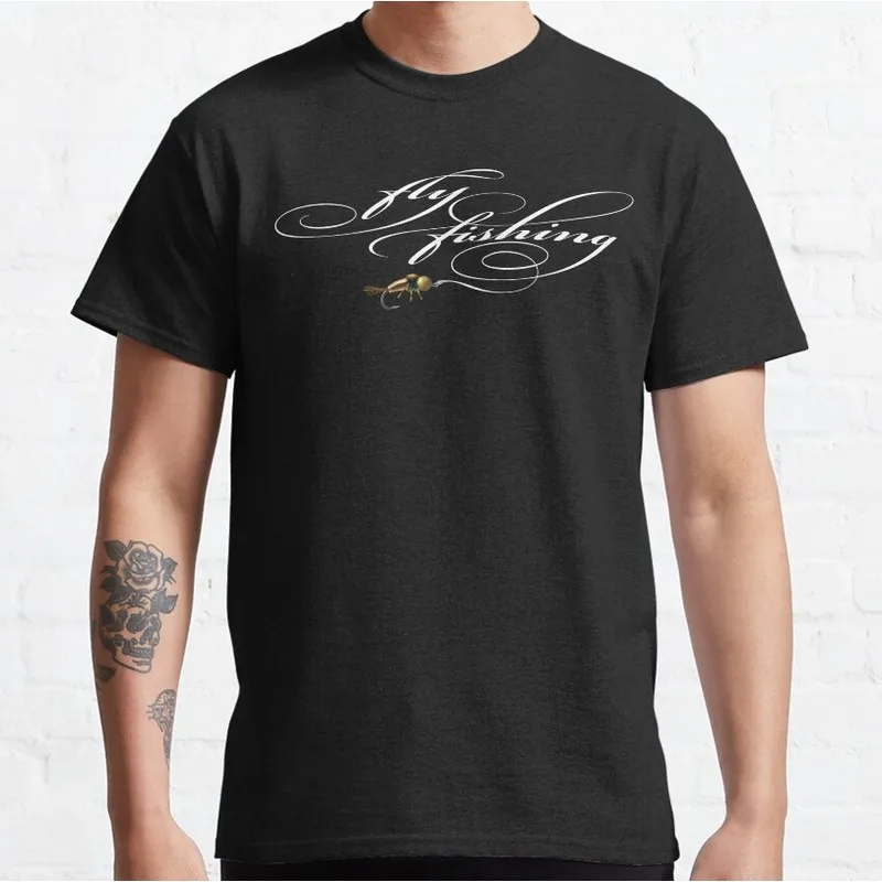 Fly Fishing Angler T-Shirt Retro Fisherman Graphic Tee Unisex 100% Cotton Print Short Sleeve Outdoor Hobby Casual Tops S-6XL