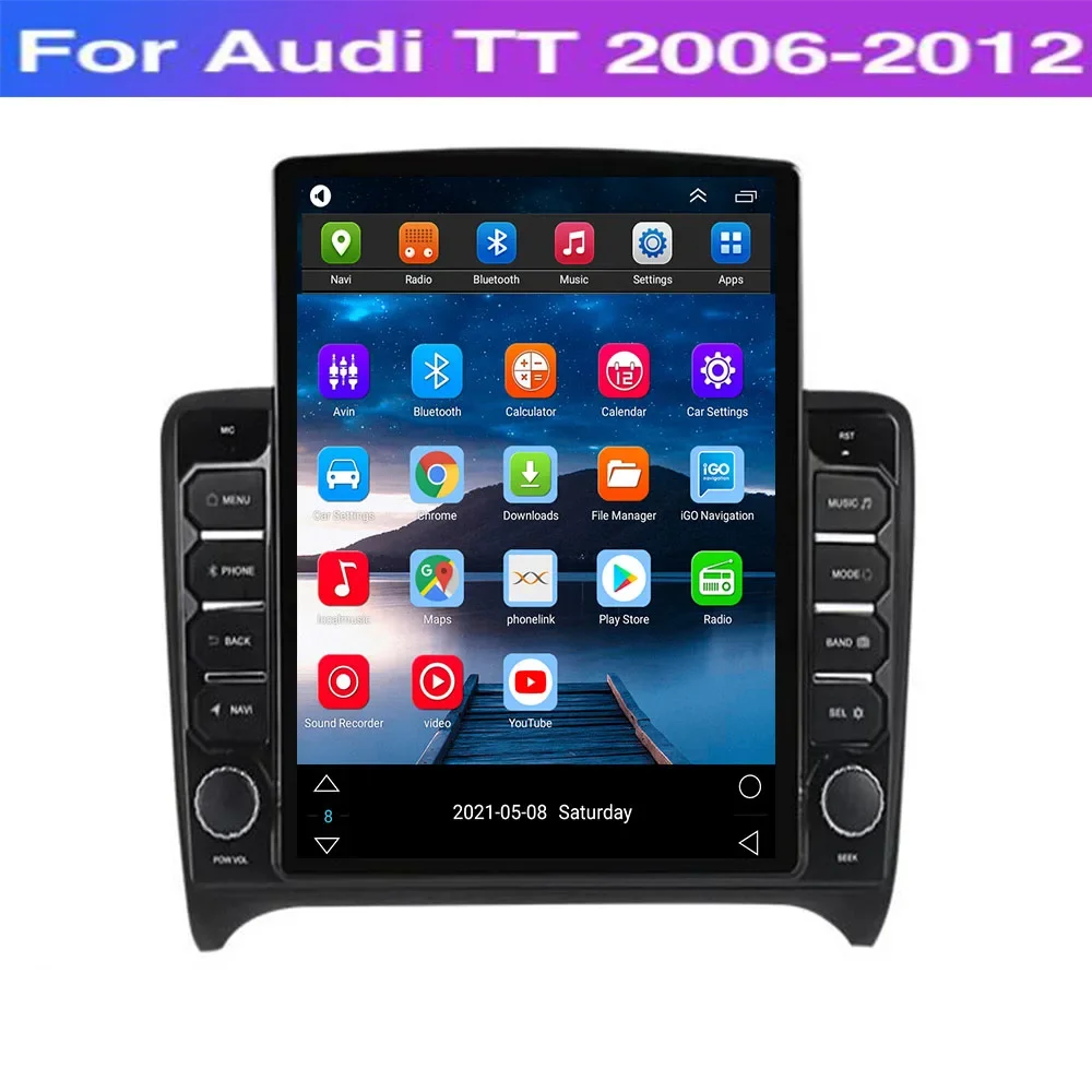 Tesla Style Car Radio Android 13 For Audi TT MK2 8J Car DVD Multimedia Player Auto GPS Navigation Stereo 4G 2006-2014