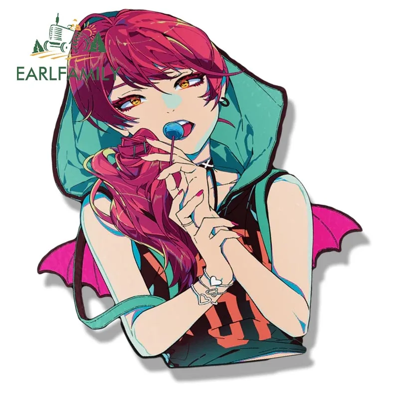EARLFAMILY Gothic Punk Girl Peek Car Sticker Cartoon Anime Waifu Sketch Fanart Decal JDM Funny Peeker Stickers Car Graphics view 4