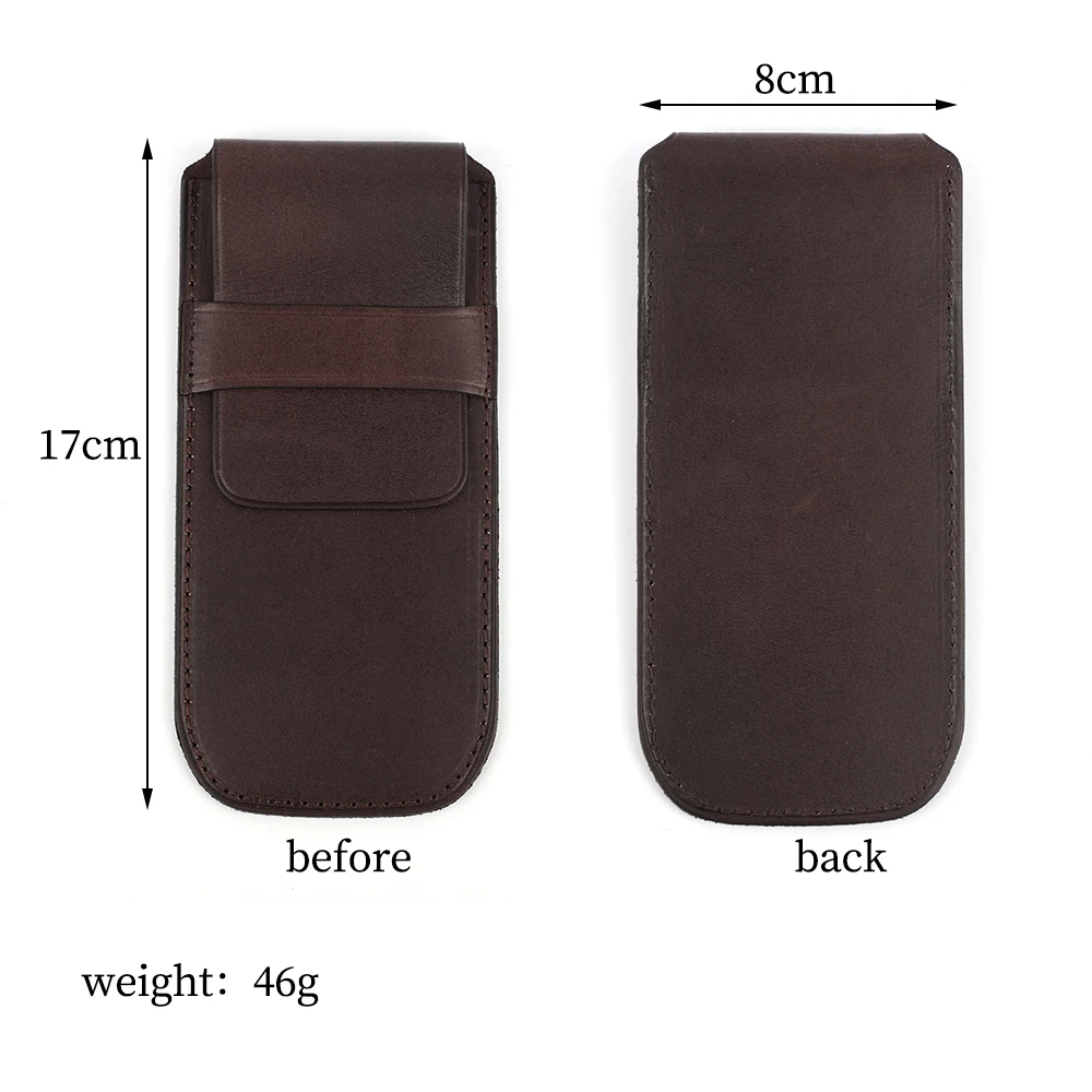 Retro Soft Genuine Leather Watch Box Travel Portable Smart Watch Organizer Bag Brown Coffee Watch Bag Protective Cover Gifts