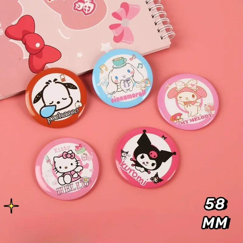

New Sanrio Hello Kitty Brooch Anime Figure Cute Cartoon PVC Brooch Q Figural Anime Merchandise Clothing Decoration Children Gift