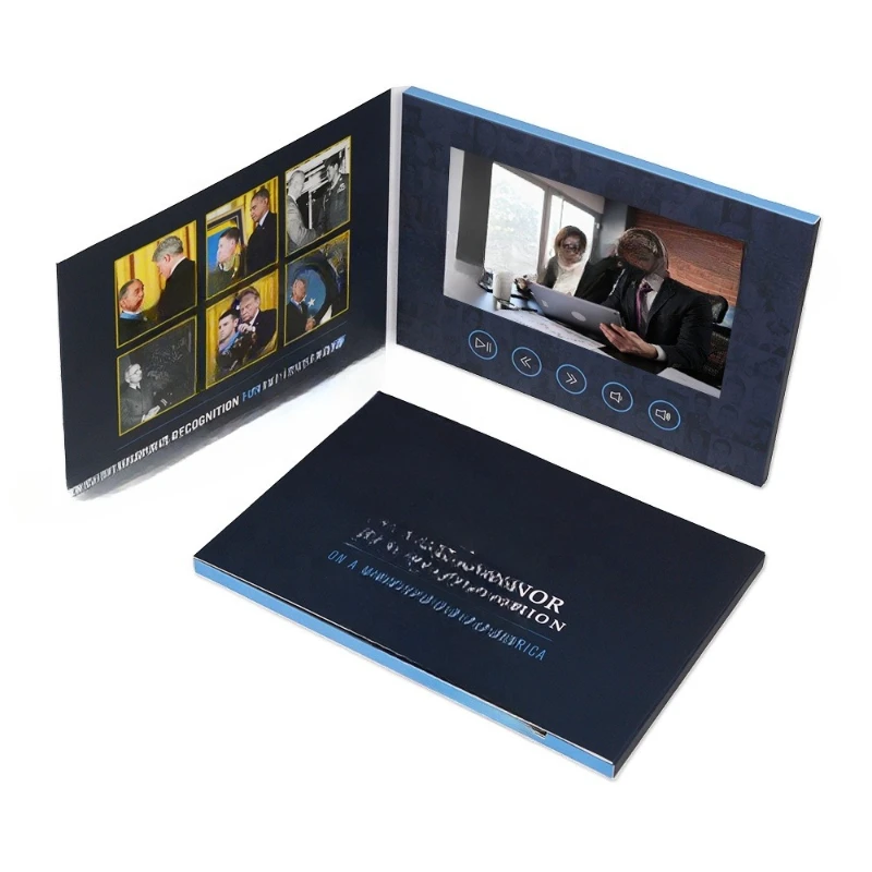

LCD Digital Gift Invitation Mail Flyer Album Business 7 Screen Wedding Greeting Card Guest Book Video Manual
