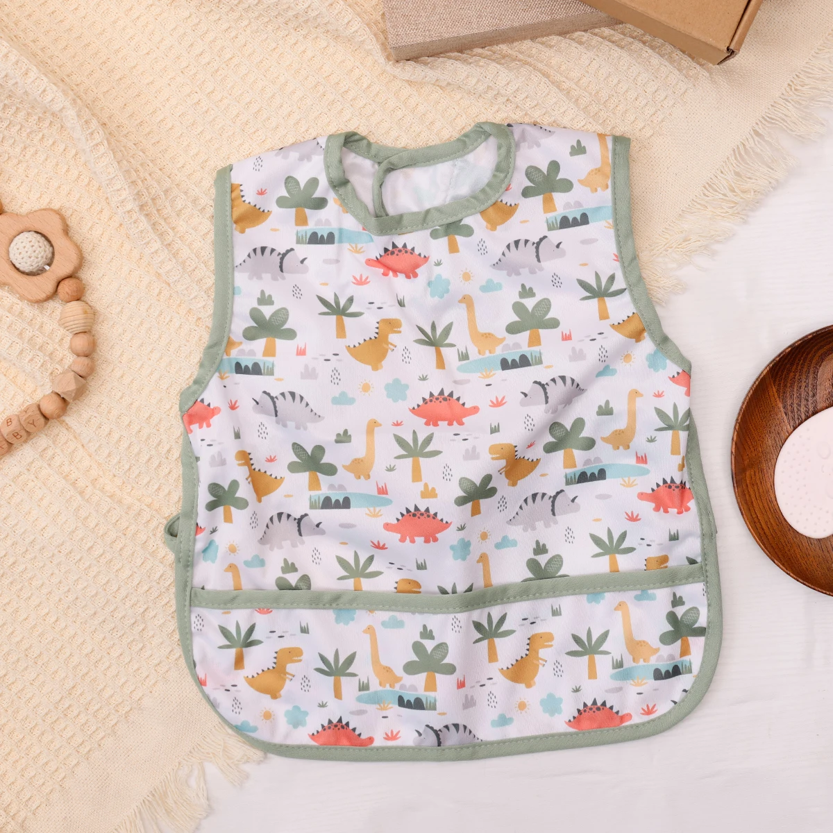 HappyFlute Mess Proof Baby Bib Waterproof Baby Apron Machine Washable Baby Bibs for Eating