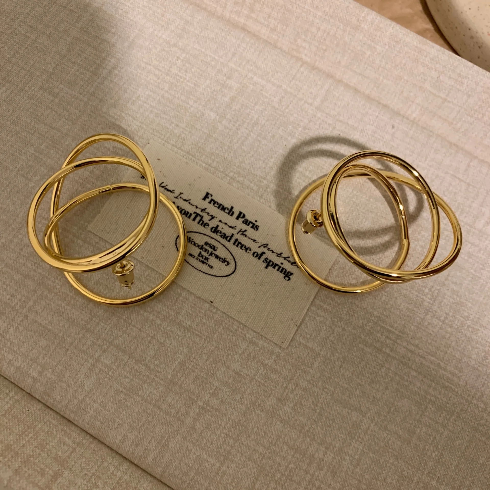 Trendy Irregular Metal Circle Geometric Lines Earrings for Women Girls European and American Style Personality Party Jewelry