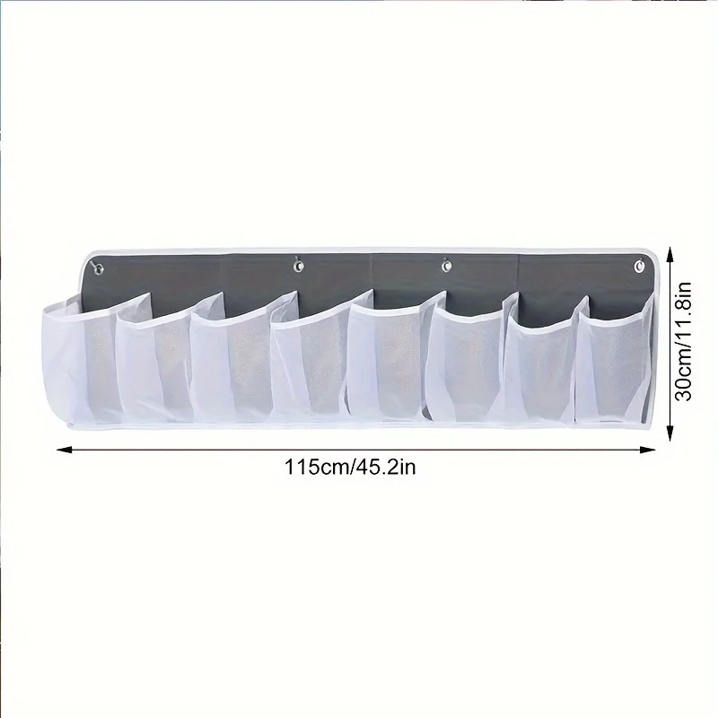 A Mesh Storage Bag, for Storing Items, with Hooks by The Bed, for Rvs, Motorhomes. RV Bedding