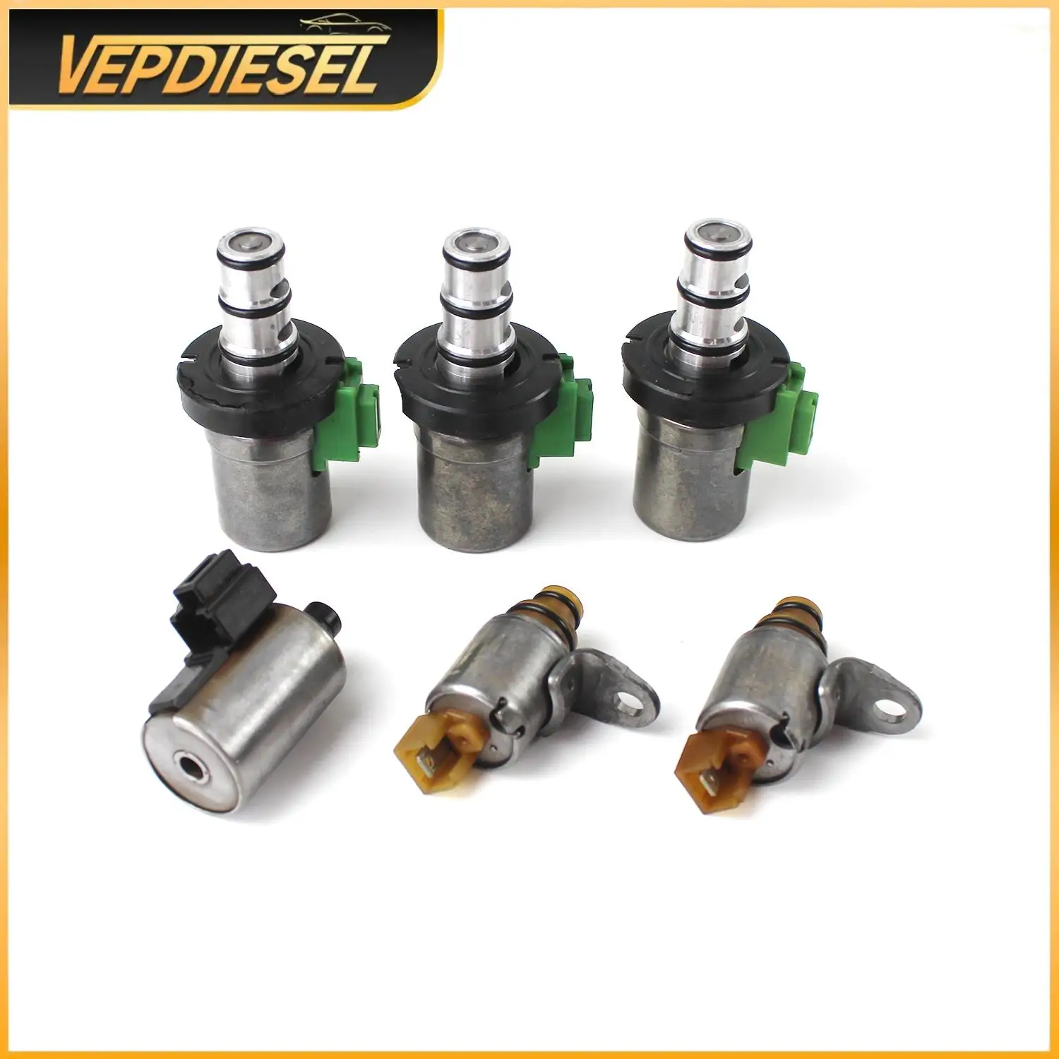 

4F27E 48420K-R FN4A-EL 6Pcs 4 Speed Transmission Shift Solenoid Kit for 2000-12 Ford Focus Mazda 3 5 6 CX-7 MPV Engine Parts New