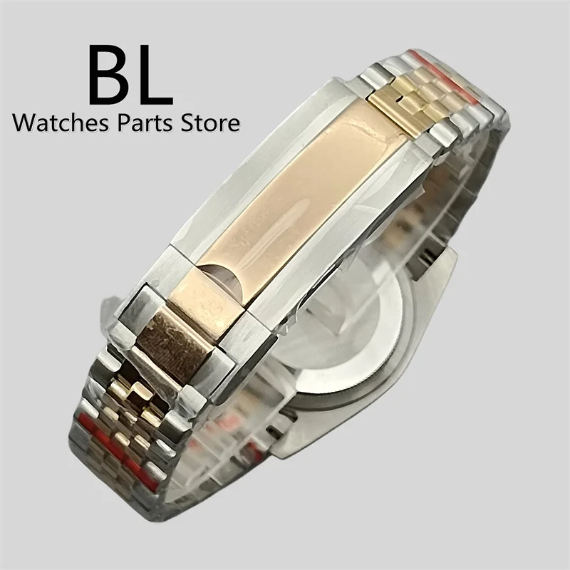 BLIGER Luxury 36mm/39mm Two Tone Rose Gold Watch For Men Sapphire Crystal Palm Dial Fluted Bezel NH35 Stailess Steel Waterproof