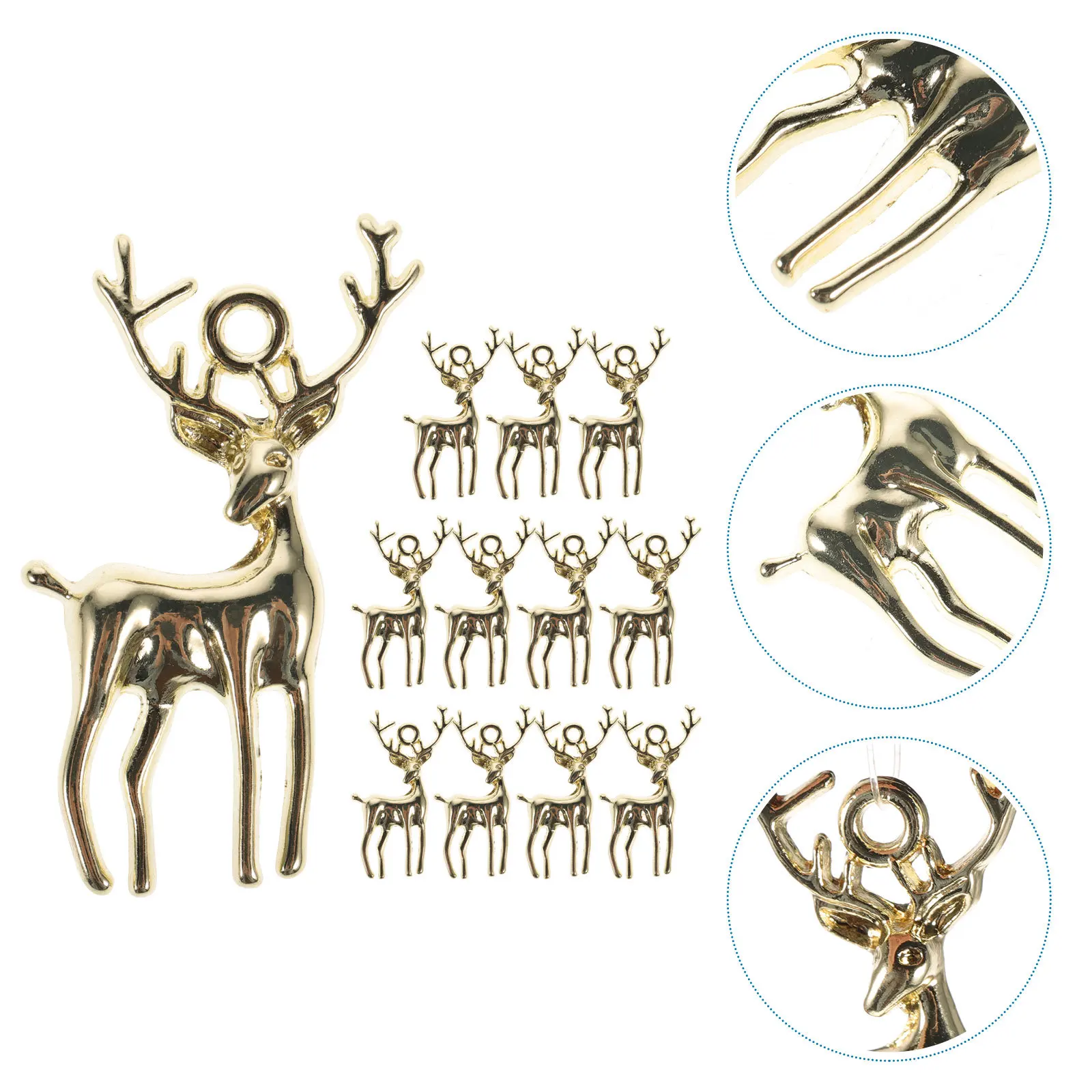 

12Pcs Deer Alloy Pendant Accessories Lightweight Vintage DIY Jewelry Making Supplies Fawn Earrings Charms for Keychains