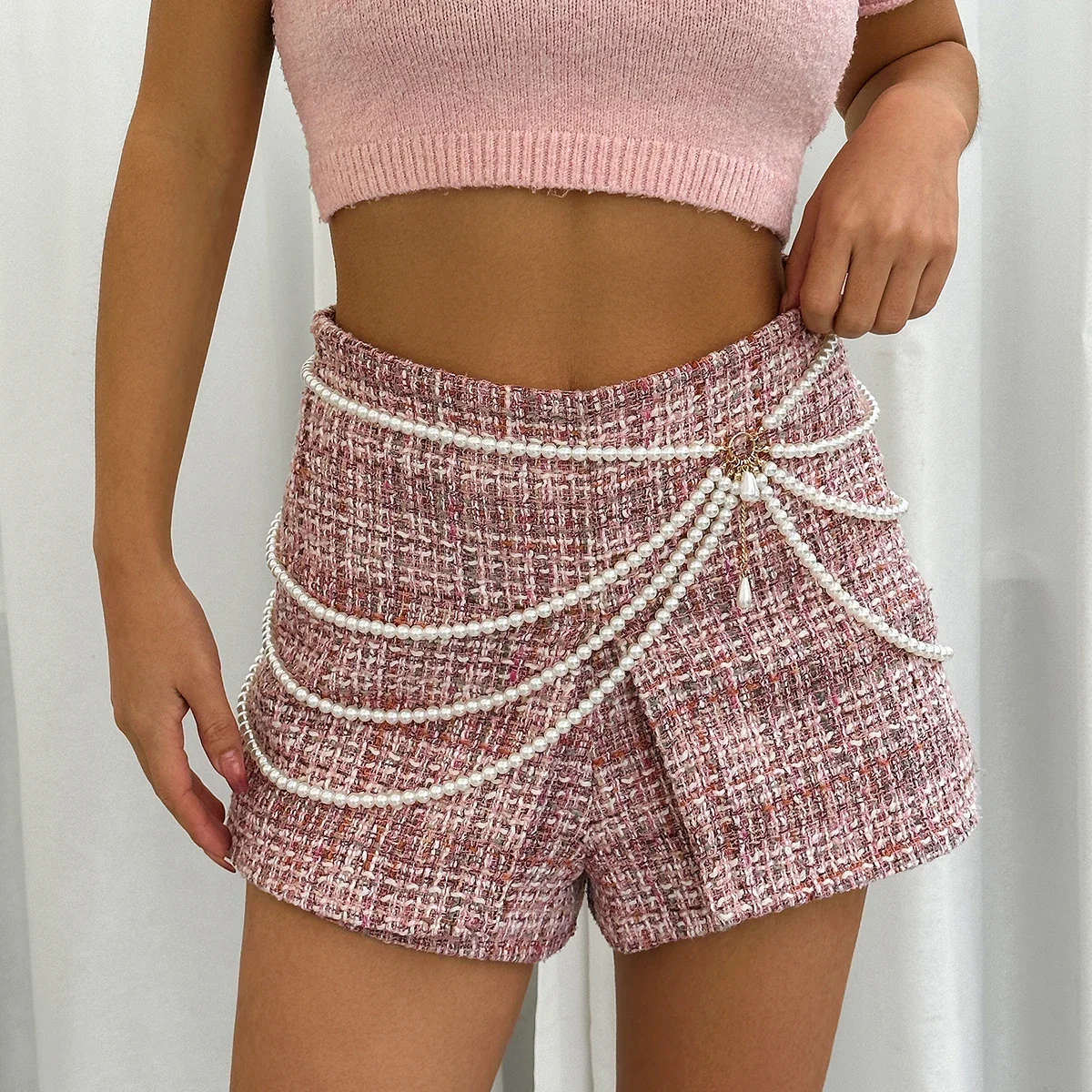 Luxury Imitation Pearl Waist Belly Belt Chain for Women Summer Bikinis 2024 Hip Hop Jeans Dress Waistband Body Jewelry