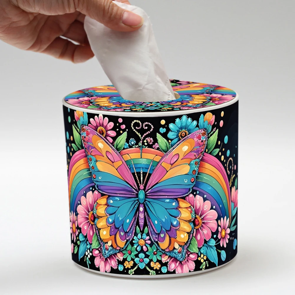 

Full Drill Crystal Plastic Tissue Holder Kit 5D DIY Diamond Art Colored Pattern Tissue Box for Home Car Desk Decoration Craft