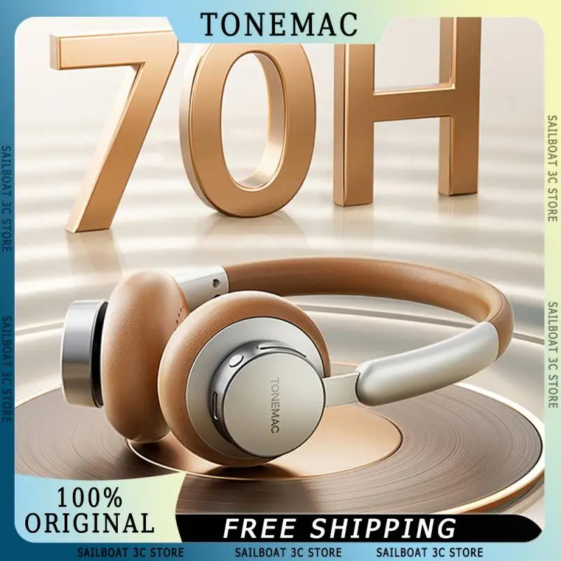 

TONEMAC H8 Wireless Headphone Low Latency Long Battery Life Retro Design Lightweight Headset Custom Music Headphones Girls Gifts