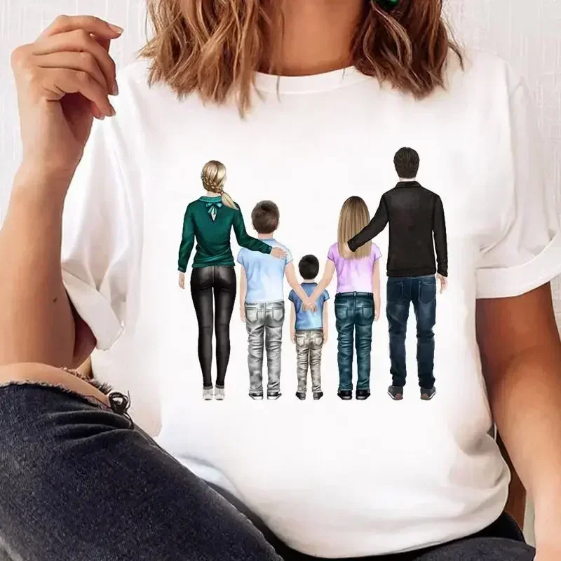 Women Family Trend New Lovely Mom Mama Tee Fashion T Shirt Graphic T-shirt Short Sleeve Female Cartoon Top Ladies Clothing