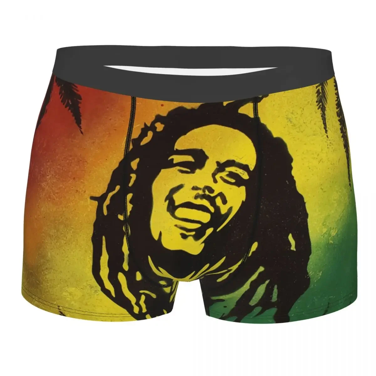 Male Fashion Jamaica Reggae Rock Bob Marley Underwear Boxer Briefs Men Soft Shorts Panties Underpants