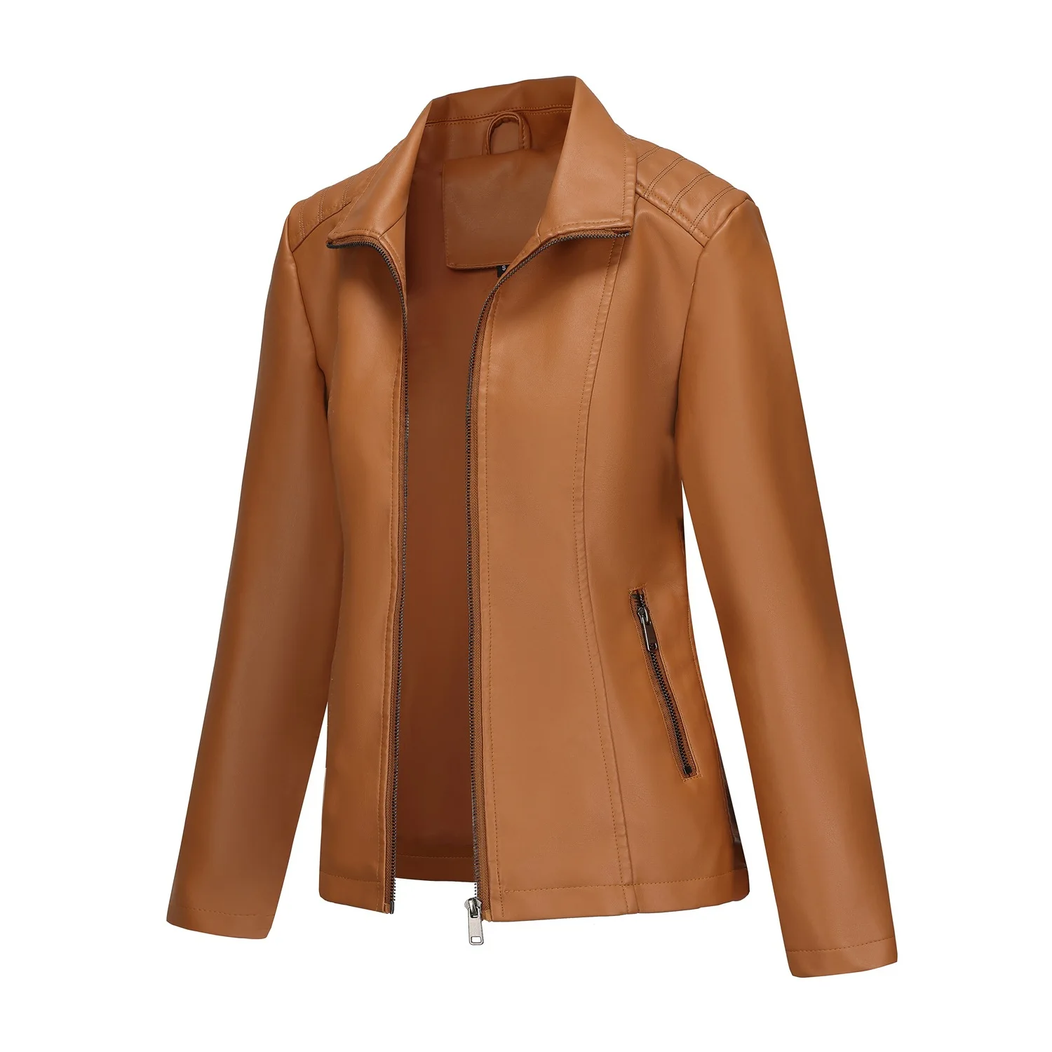 Women Coats Faux Leather Jackets Turn Down Collar Pu Coat Work Y2k Streetwear Jacket Punk Zipper Outerwear Autumn Winter 2025