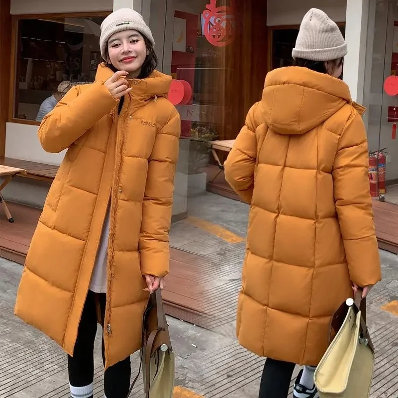 

2024 New Winter Women Parka Hooded Jackets Thicken Warm Cotton-padded Puffer Coats Casual Long Parkas Clothes Loose Outerwear