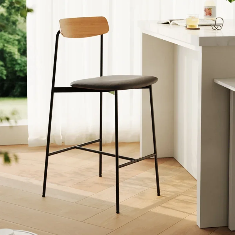 

Home high chair Nordic creative small apartment light luxury bar chair Internet celebrity retro cafe