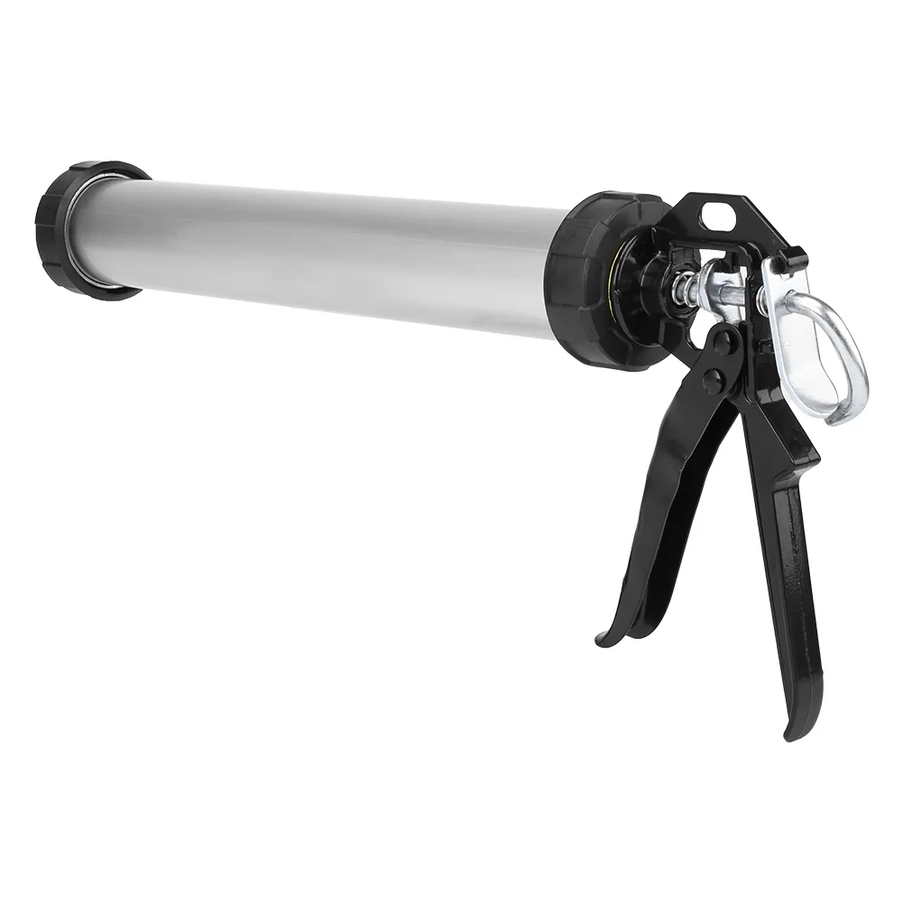 1pc 600ml Aluminum Tube Silicone Caulking Gun Caulk Tool with 10 Nozzles For Caulking And Glass Glue