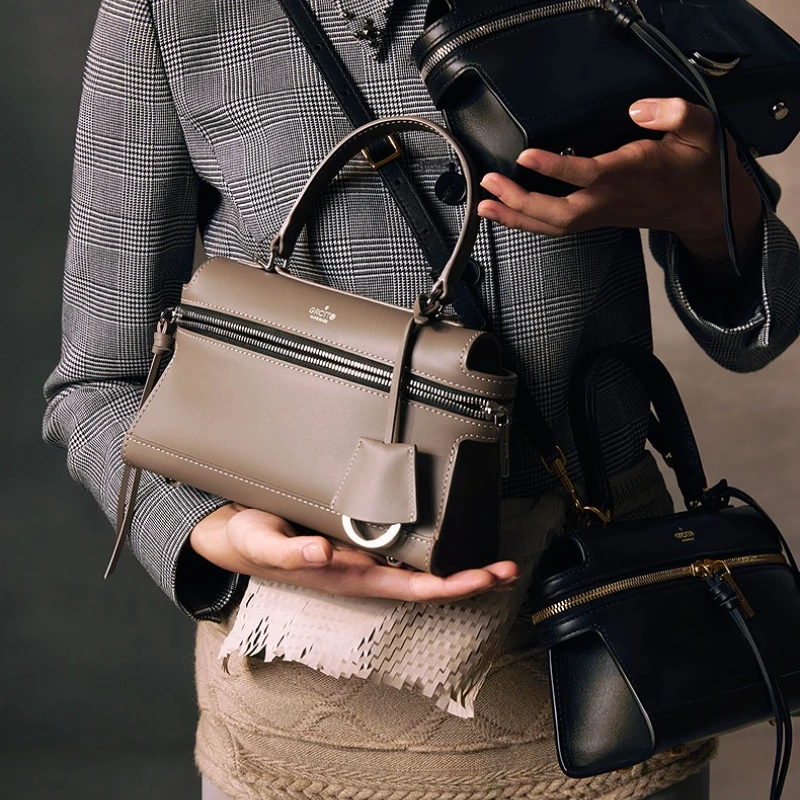 GROTTO Fashion 2025 New MINI Makeup Bag Handbag Shoulder Bag Crossbody Bag Versatile and Minimalist