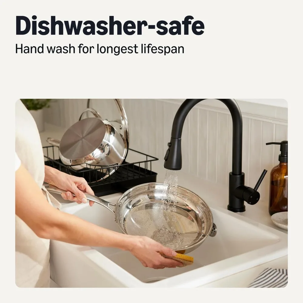 Premium 5-Piece Stainless Steel Cookware Set, Induction Compatible, Dishwasher-Safe for Home Chefs