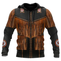 Vintage Ethnic Style Pattern Zipper Hoodie Fashion Trend Mens 3D Tribe Graphic Printed Zip Up Hoodies Casual Oversized Pullovers