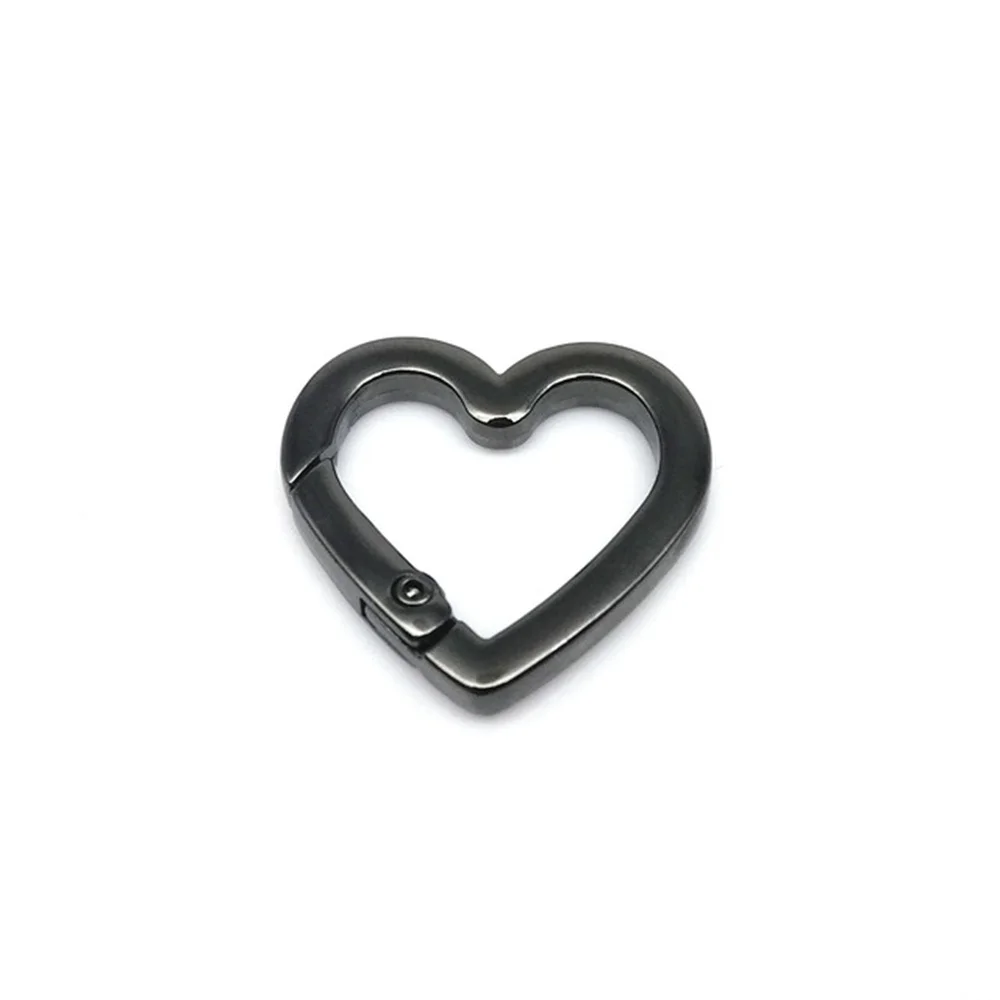 Heart Shape Spring Gate O Ring Openable Leather Bag Handbag Belt Strap Buckle Connect Keyring Pendant Key Chain Snap Clasp Clip