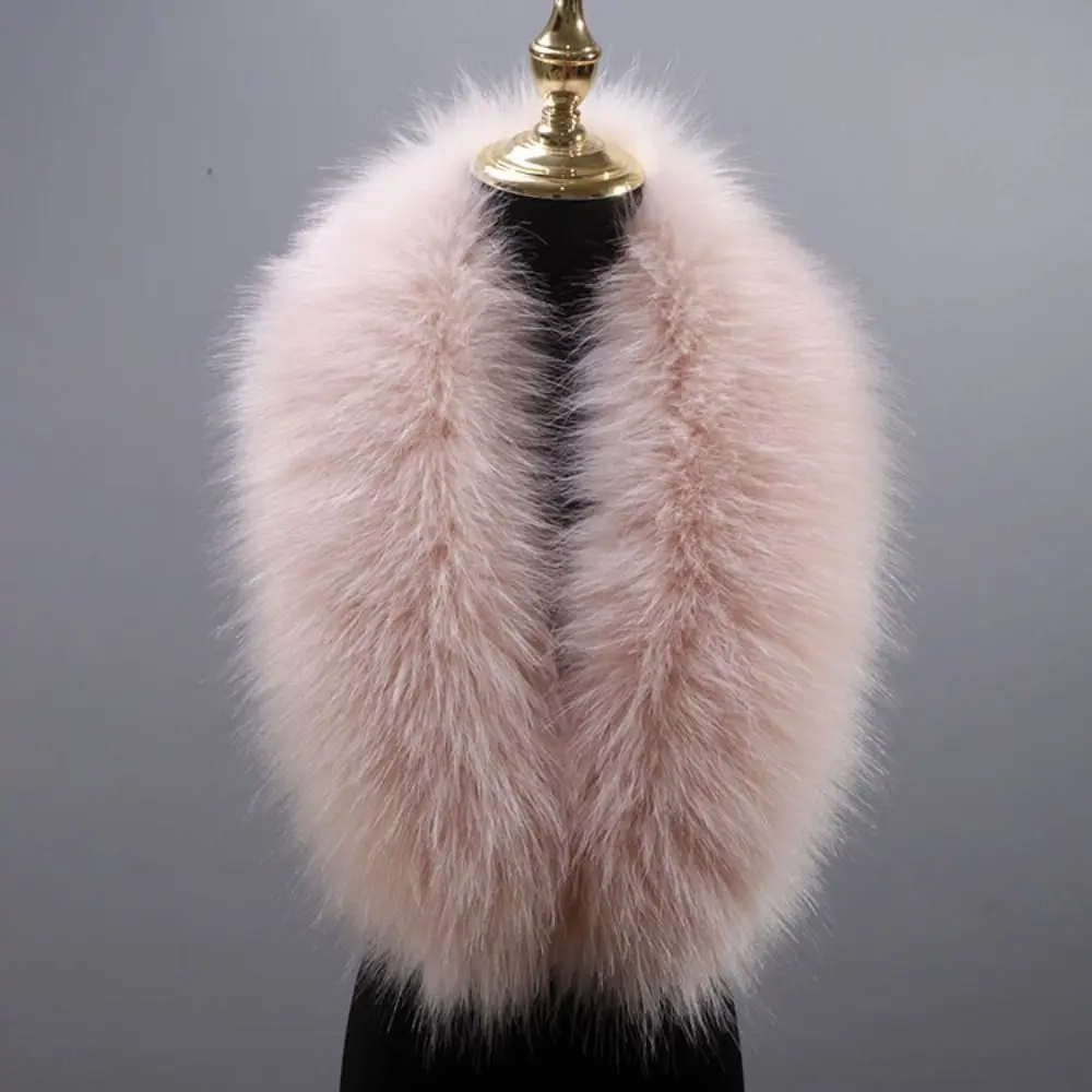 

New 80cm Large Faux Fur Collar Winter Detachable Plush Fake Fur Neck Collar Wraps Keep Warm Shawl Collar