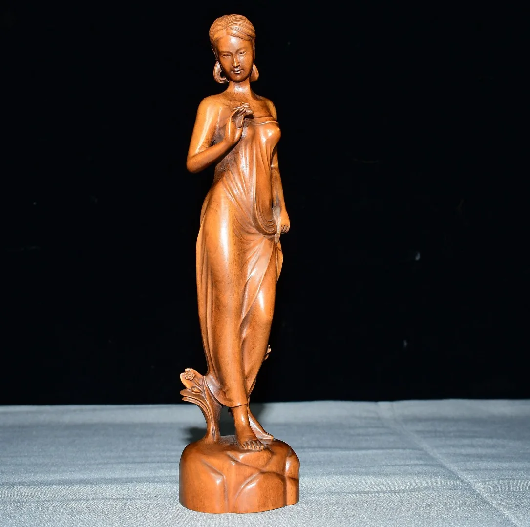 Folk Collection Old Boxwood Court Lady Pajama Beauty Statue model Woman standing like Wenfang Ornaments