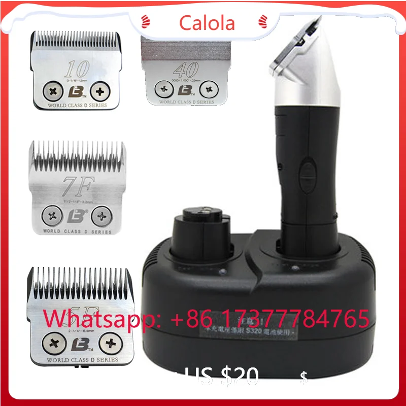 LB 320 4-Blade Corded Hair Clipper Kit, Powerful Detachable Blades D Series #40 #10 #7F #5F