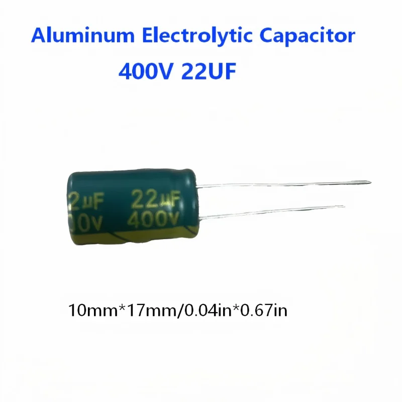 5Pcs/Lot 400V 22Uf Aluminum Electrolytic Capacitor Size 10X17Mm 20%