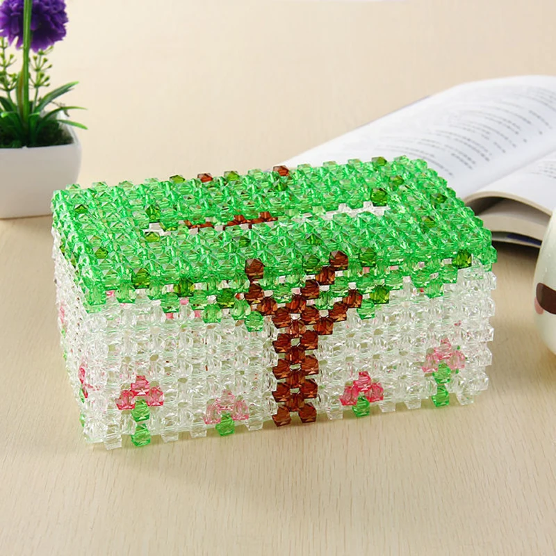 500g Hand-beaded DIY Diamond-shaped Bead Woven Gypsophila 10mm Transparent Square Beads Woven Acrylic Beads Loose Bead for Craft