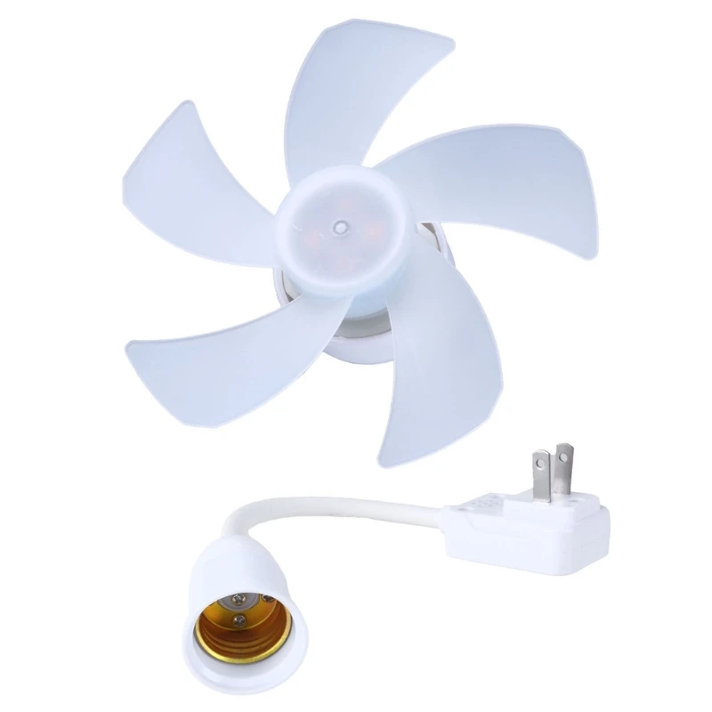 5W Small Cooling Fan E27 Home Ceiling Fan Desktop Fan 360 Degree Adjustment for Kitchen Bedroom Dormitory Living Room