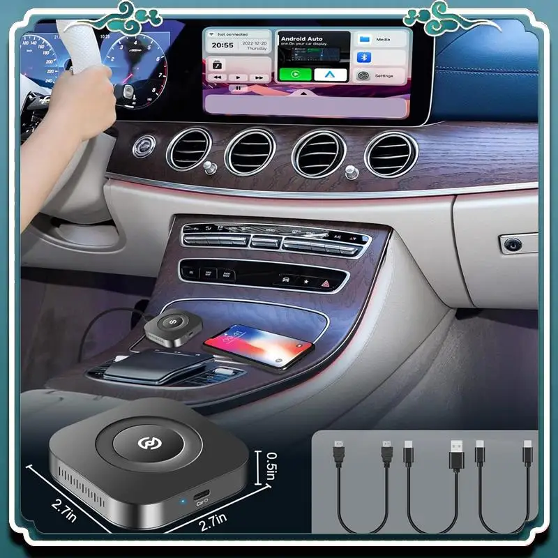 3 In 1 Wireless Carplay Adapter,Wireless For Android Auto With Netflix/Youtube Wireless Car Dongle For Carplay Cars Easy Install