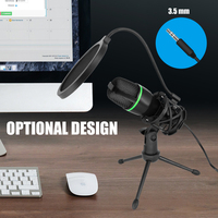 Professional USB Microphone 3.5mm Wired Home Stereo Desktop Tripod MIC For Conference Video Chatting Gaming Podcasting Recording