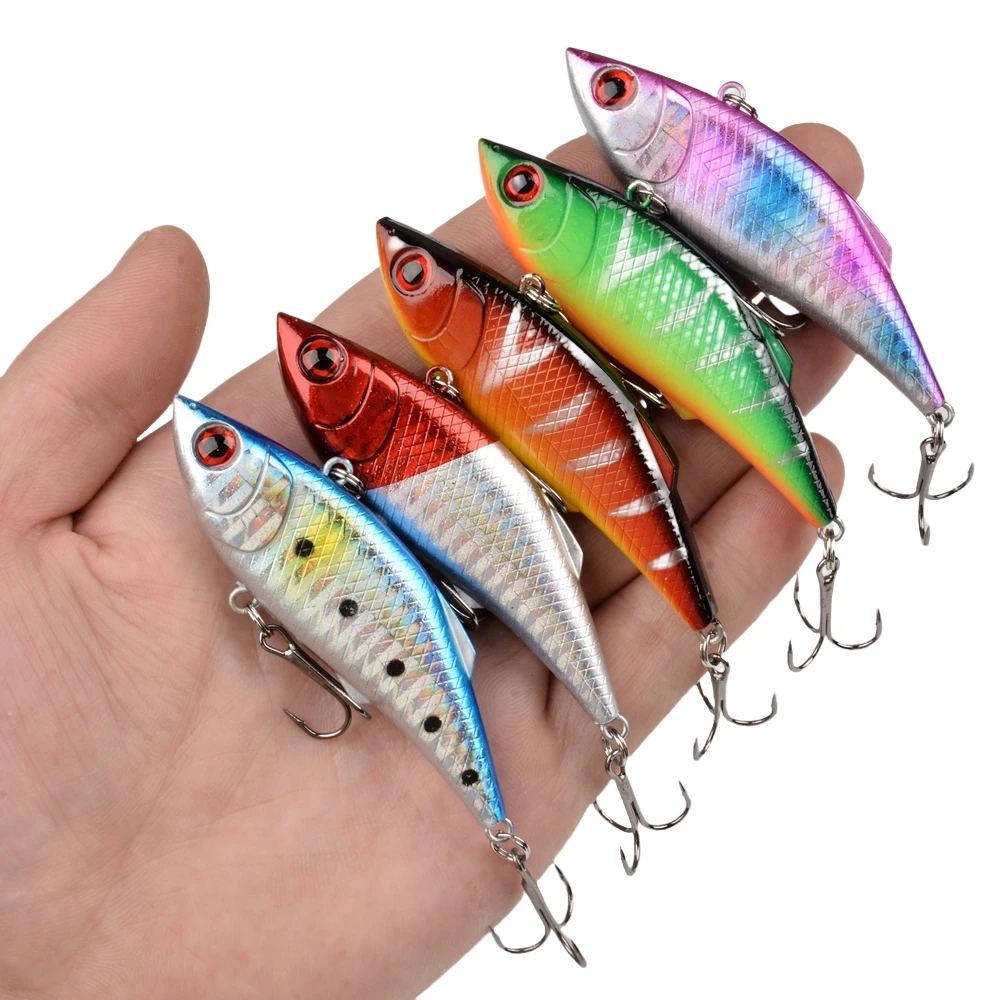 1Pcs Hard VIB Fishing Lures Sinking vib bait 10g 8cm Treble Hooks Crankbait Depth Wobber Artificial Fishing Tackle