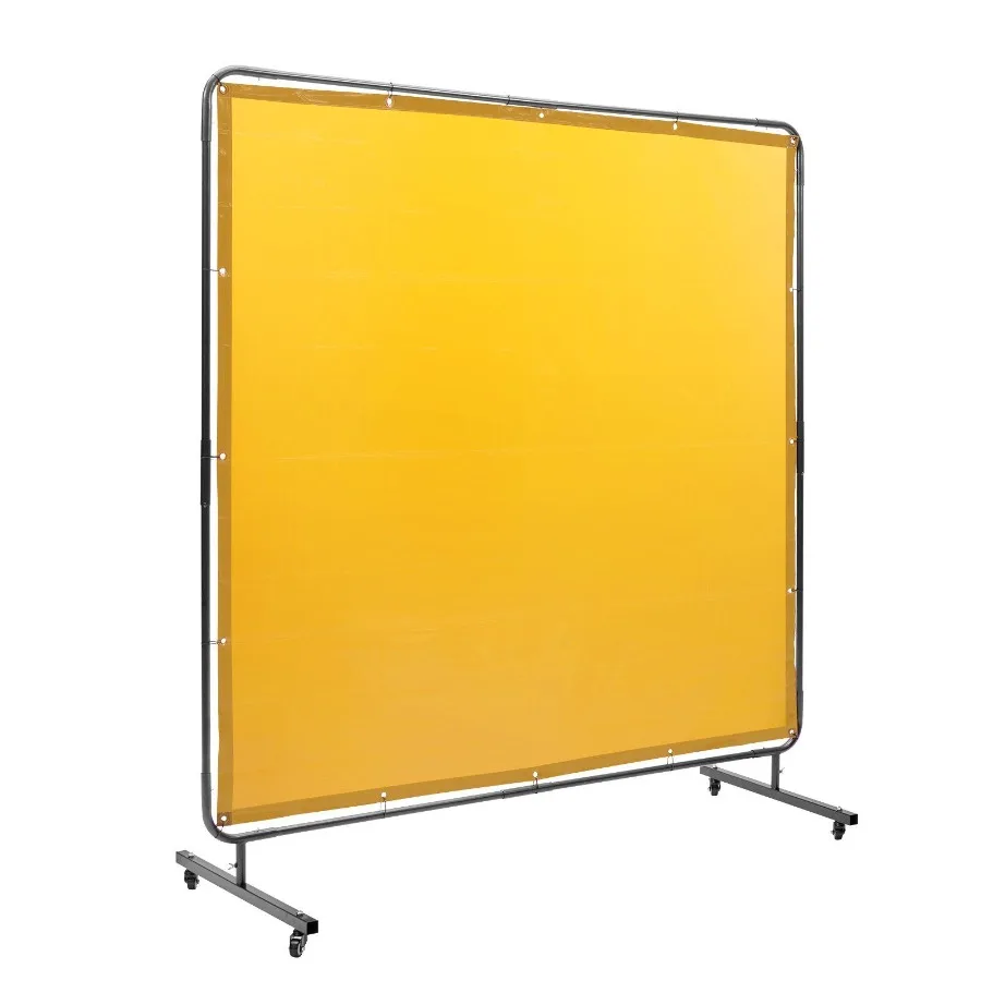 

Welding Screen with Frame 6' x 6' Welding Curtain Screen FlameResistant Vinyl Welding Protection Screen on 4 Swivel Wheel 2 Lo