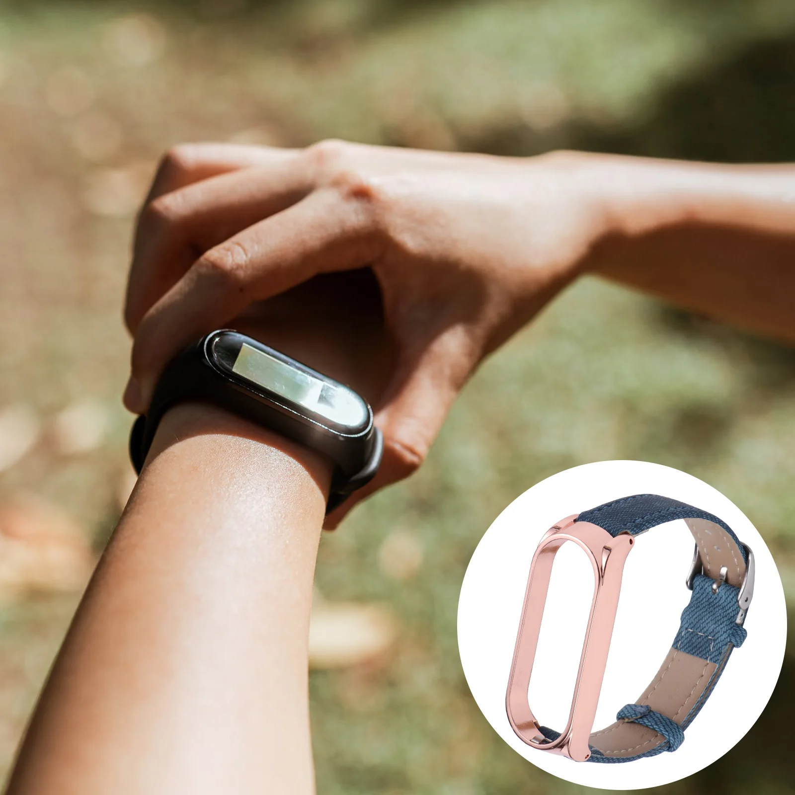 

Wristband Affordable Watchband Correa Smartwatch Wedding Convenient Replacement Fit Denim Textured Belt Replaceable Strap