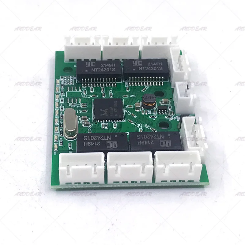 Fast switch mini 8 port ethernet switch 10 / 100mbps rj45 network switch hub pcb module board for system integration module