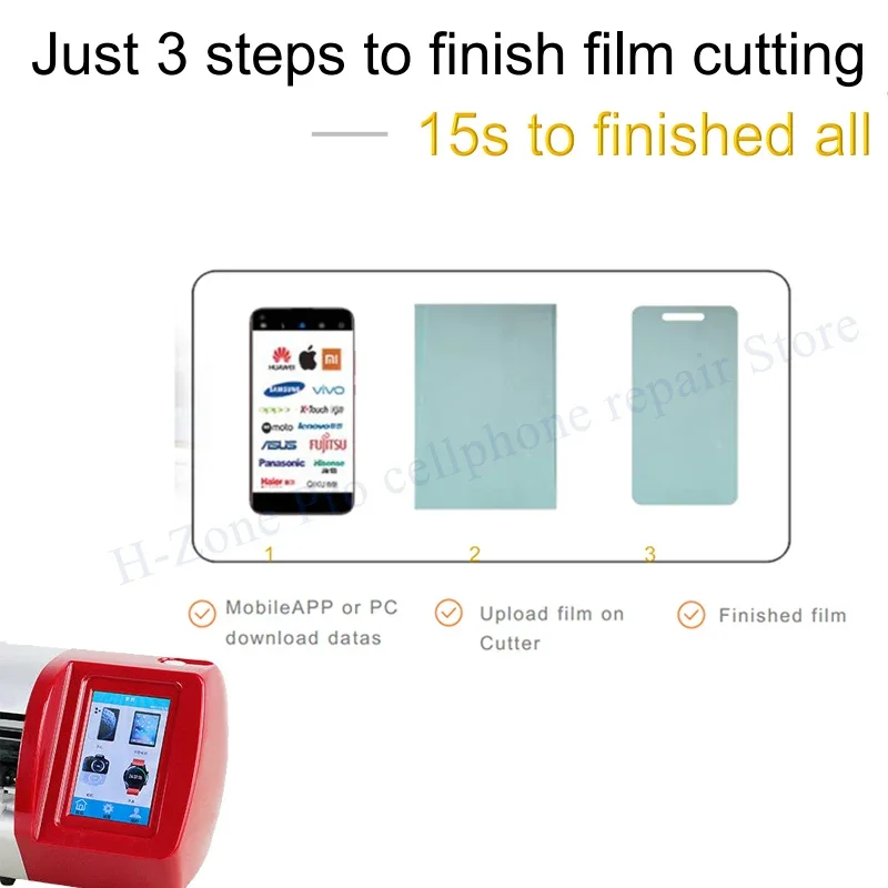 Latest Auto Film cutting machine mobile phone tablet front glass back cover protect film cut tool  for iPhone iPad smart phone