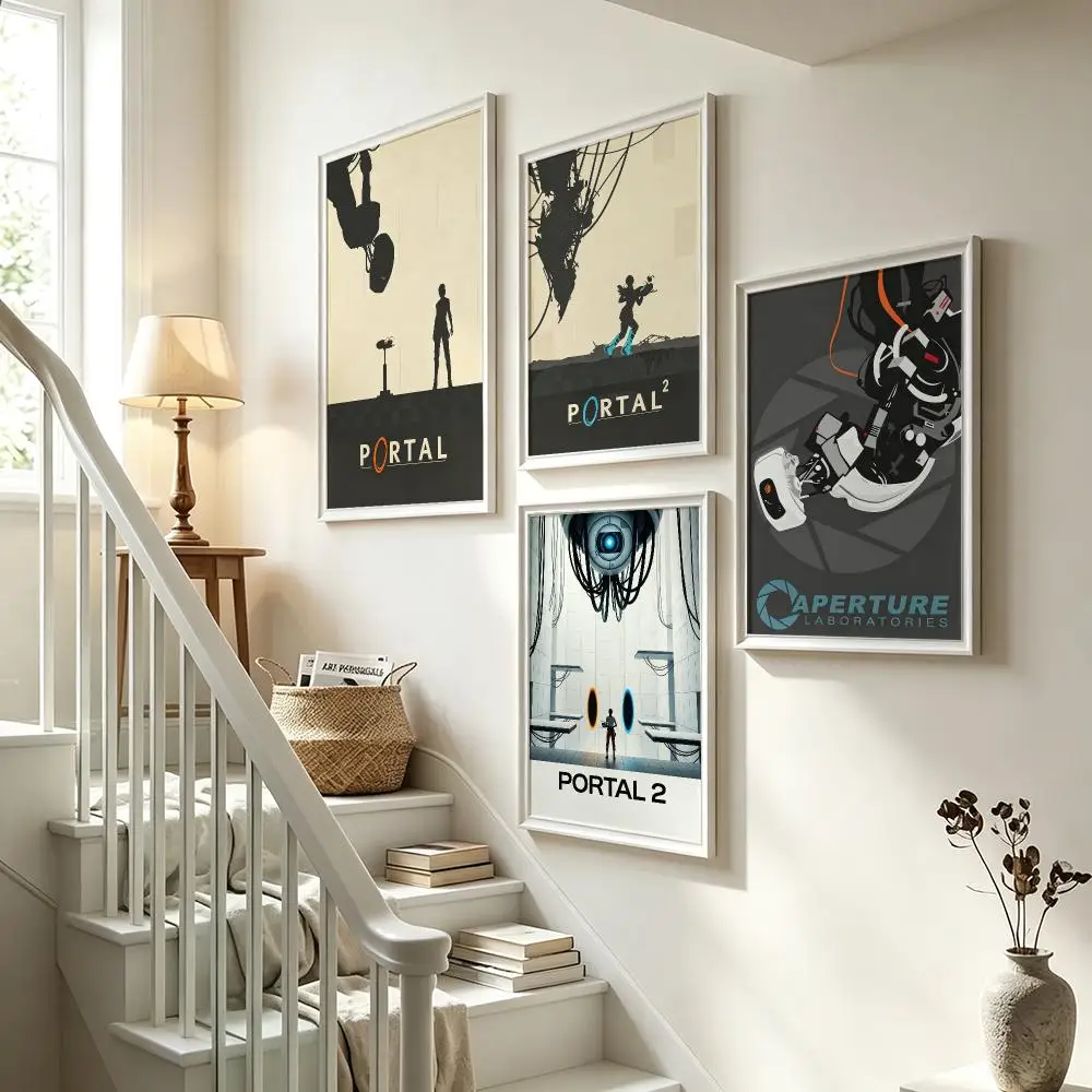 game Portal Poster Poster HD Waterproof Self-adhesive Art Print Wall Decor for Bedroom Living Room Gift