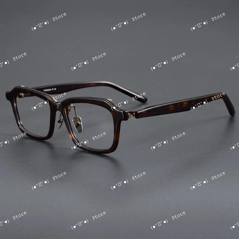 Montura de gafas cuadradas de titanio y acetato hecho a mano japonés, gafas con tapa, montura de gafas de lectura graduadas para hombres y mujeres
