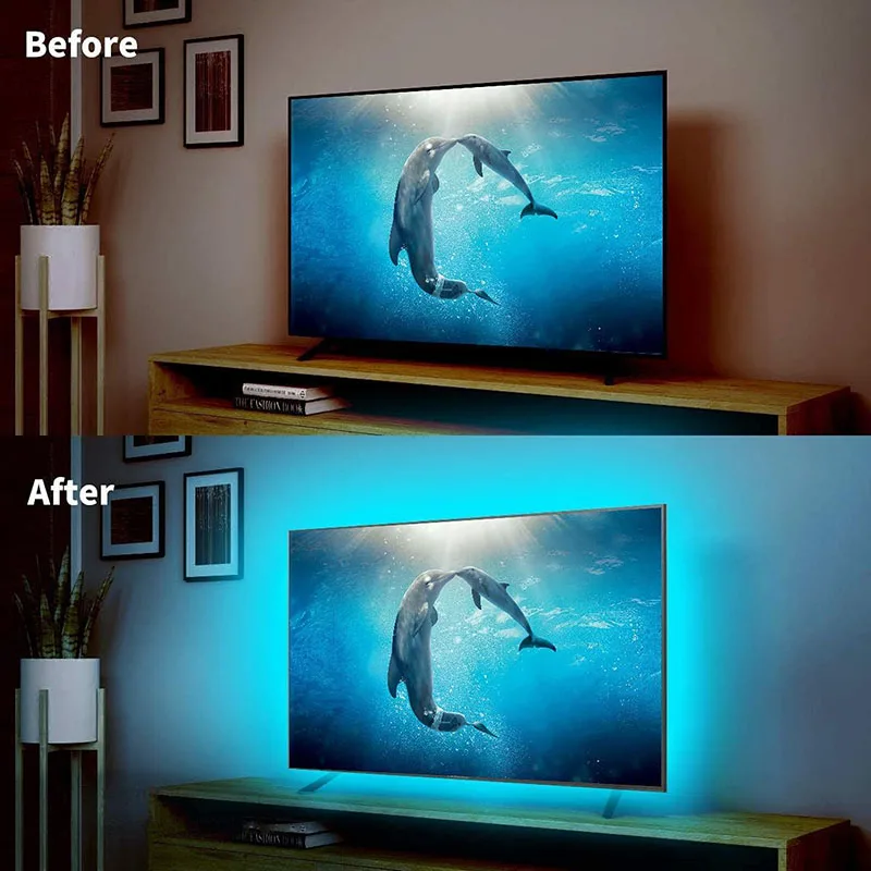 Tuya WiFi LED قطاع أضواء الحياة الذكية USB 5050 RGB مصباح الشريط التلفزيون الكمبيوتر الخلفية غرفة ضوء مرنة ديود العمل مع أليكسا جوجل