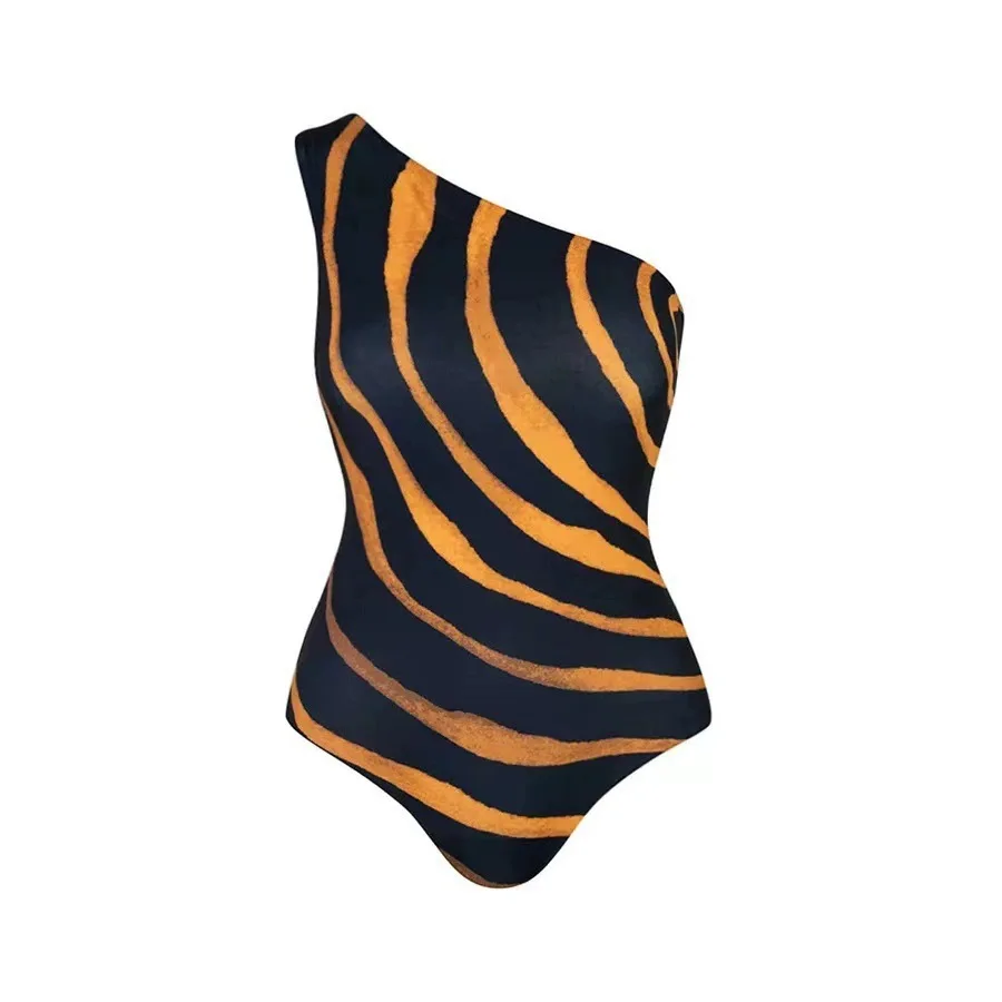 Ashion Costume da bagno stampato 2025 tendenza Bikini a vita alta set Costume da bagno da donna Costume intero da spiaggia sexy senza schienale per le vacanze