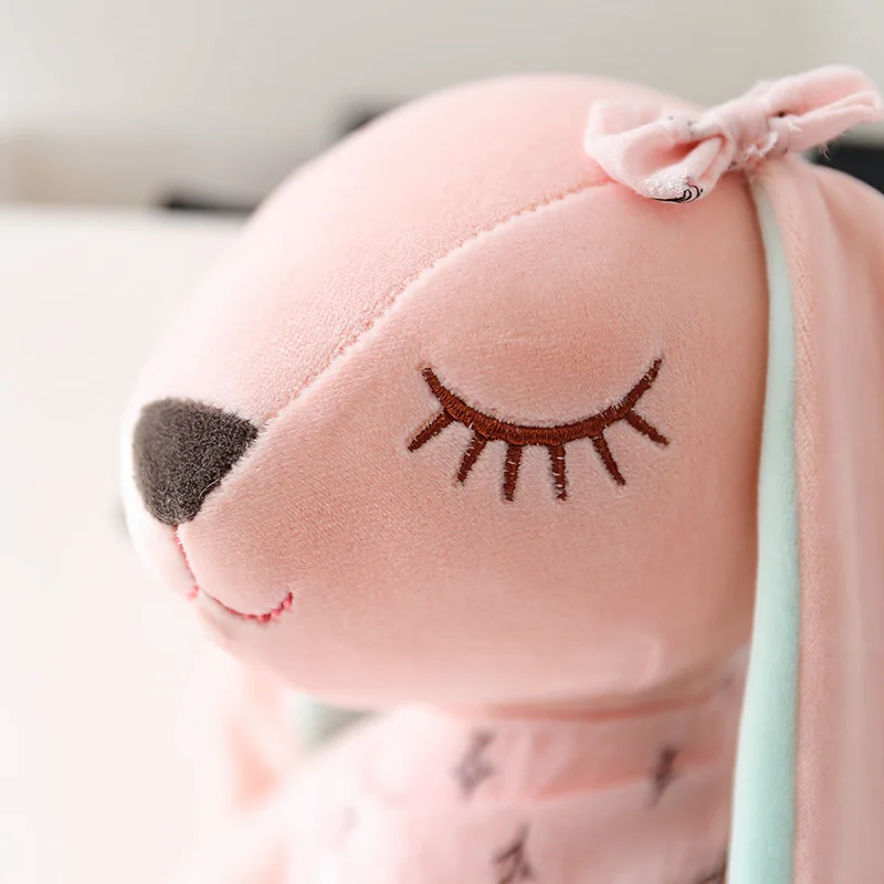 Konijn knuffel lang oor roze hart knuffeldier zacht comfort pop sierkussen leuk cadeau voor kinderen meisjes kamer decor